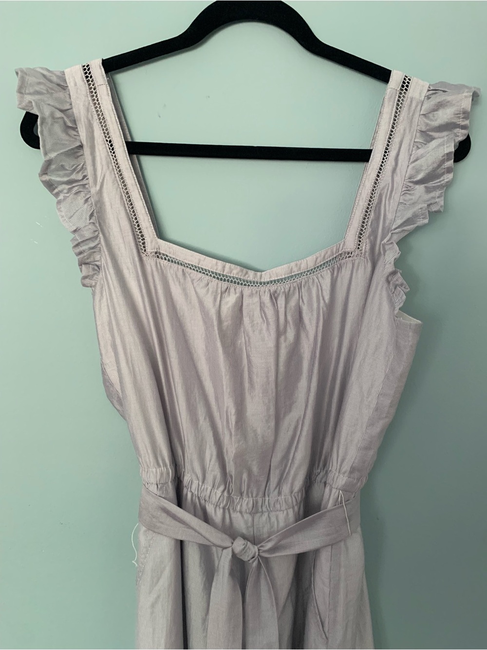 Adelyn Rae Light Gray Ruffle Strap Jumpsuit - Picture 8 of 16